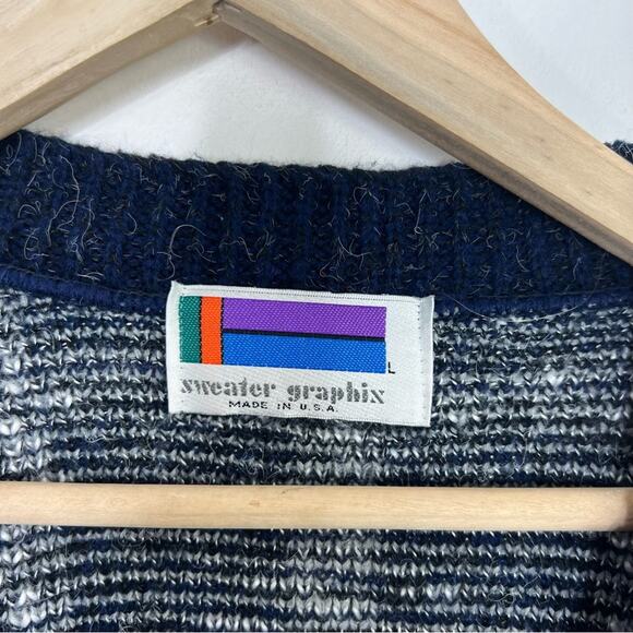 Vintage Sweater Graphix Grandpa Cardigan Size Large - Picture 9 of 11